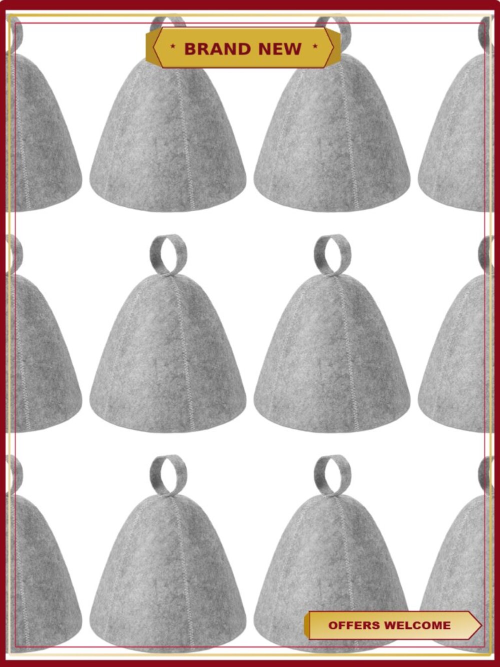 12 Pack Sauna Hats Felt Wool Heat Protection Hair Shield Adults